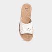Chaussons mules d&eacute;tails fleurs blanc femme