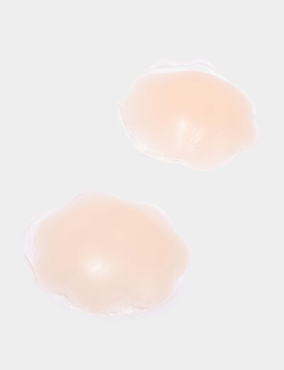 Cache-tétons réutilisables en silicone beige femme