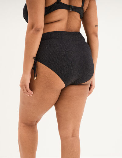 Bas de maillot de bain culotte haute noir femme grande taille