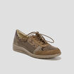 Tennis à lacets en cuir marron femme