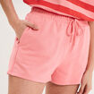 Short de jogging molletonn&eacute; ajust&eacute; rose femme