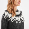 Robe pull courte col rond Liberto gris foncé femme