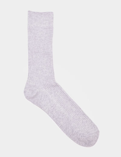 Lot 2 paires chaussettes côtelées gris clair homme