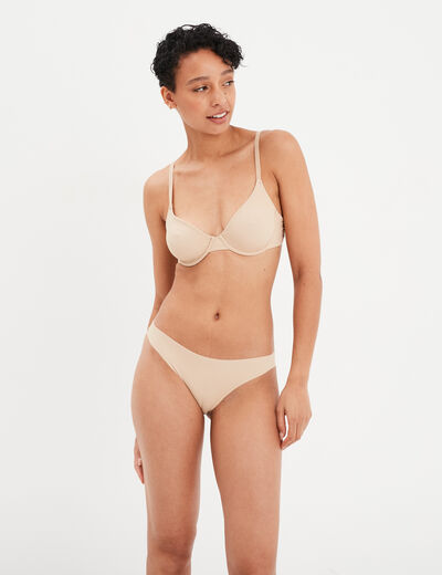 Culotte brésilienne sans couture beige femme