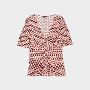 t shirt fronces col en v mosquitos ecru femme T-shirt fronces col en V Mosquitos ecru femme