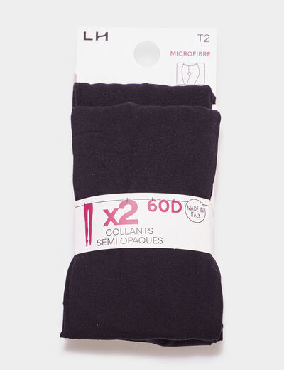 Lot 2 paires collants noir femme