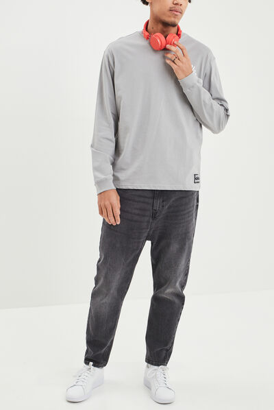 T-shirt manches longues gris clair homme