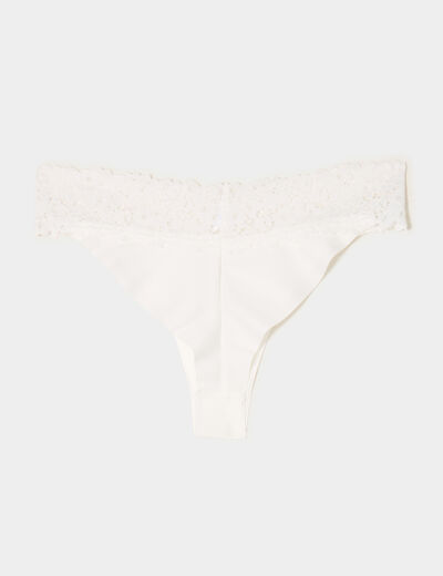 Lot 2 tangas micro sans couture blanc femme