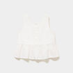 Blouse sans manches brod&eacute;e &agrave; volants ivoire fille