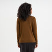 Gilet col en V boutonné taupe femme