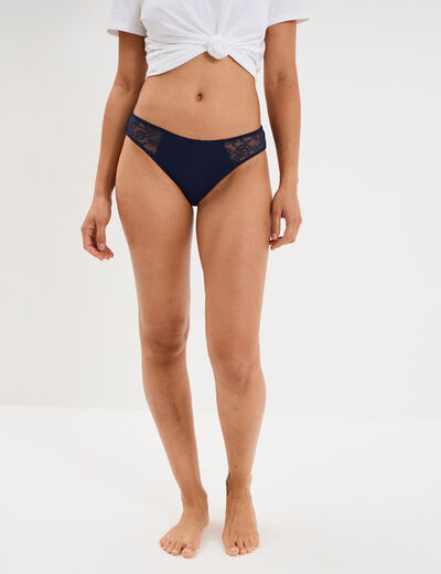 Culotte coton majoritaire bleu marine femme