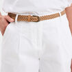Short chino ceinture tressée blanc femme