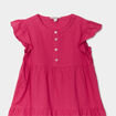 Robe à étages col rond coton Creeks rose framboise fille