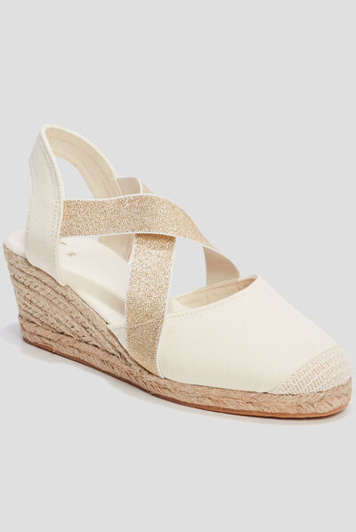 Sandales espadrilles compensées sable femme