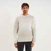 Pull droit col rond manches longues gris clair homme