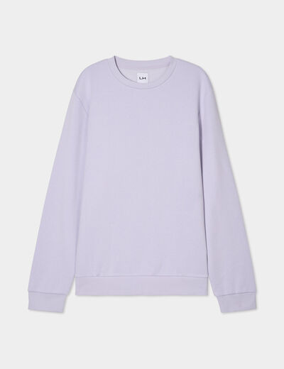 Sweat avec col rond parme homme