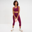 Legging corsaire de sport stretch violet fonc&eacute; femme