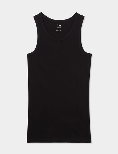 Débardeur coton bretelles larges noir homme