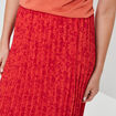 Jupe longue droite plissée rouge femme