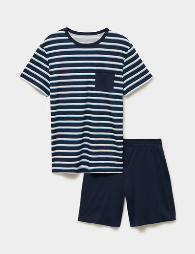 Ensemble pyjama short coton blanc homme