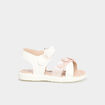 Sandales c&eacute;r&eacute;monie brides fleurs blanc b&eacute;b&eacute; fille
