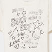 T-shirt manches courtes coton ivoire fille