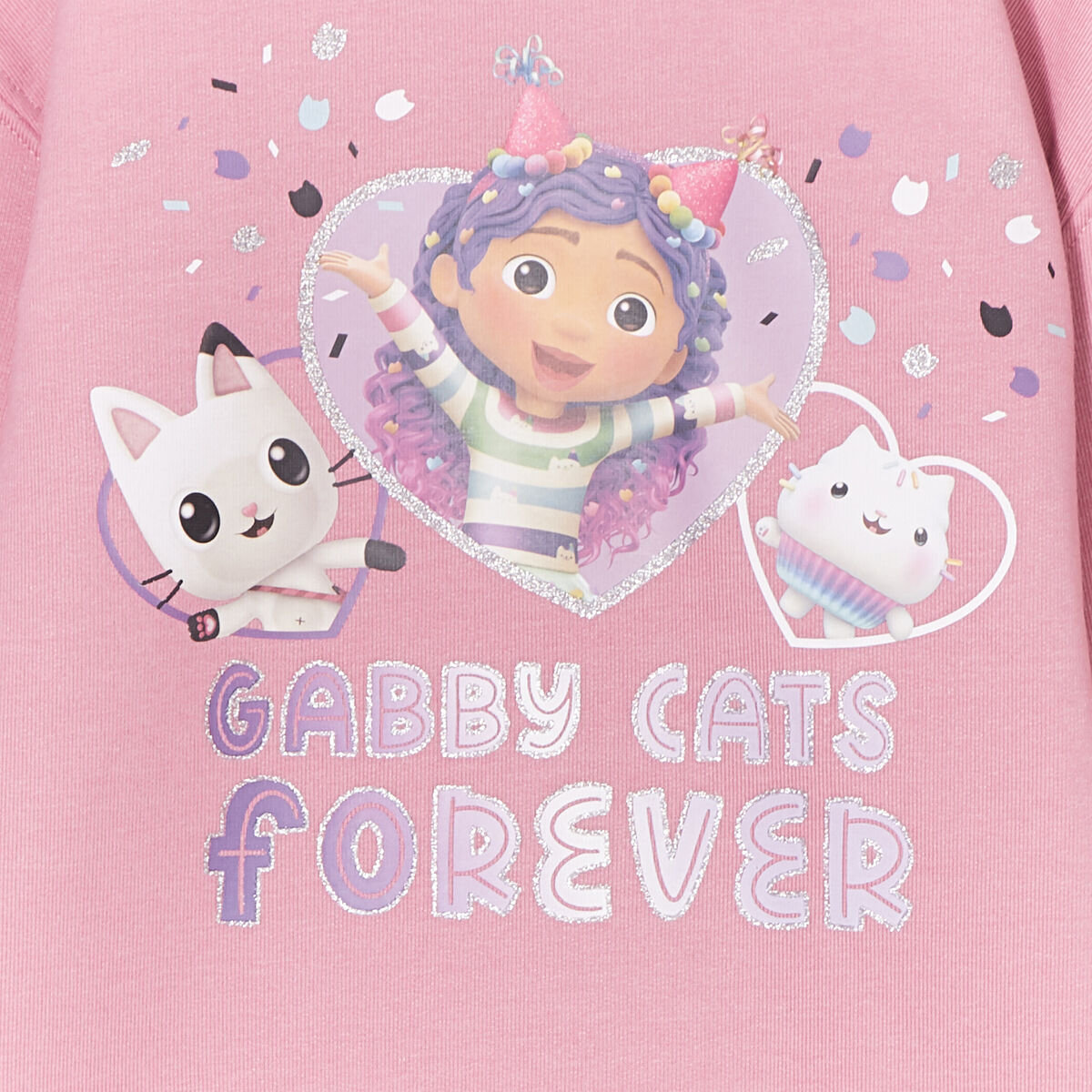 Sweat hoodie Gabby et la Maison magique rose poudrée fille