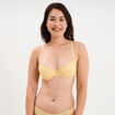 Soutien-gorge corbeille padd&eacute; dentelle jaune femme