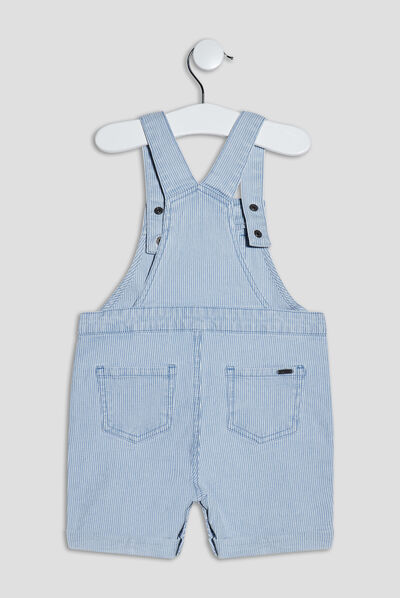 Salopette short droite ecru bébé garçon