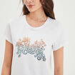 T-shirt ajusté col rond coton Creeks blanc femme