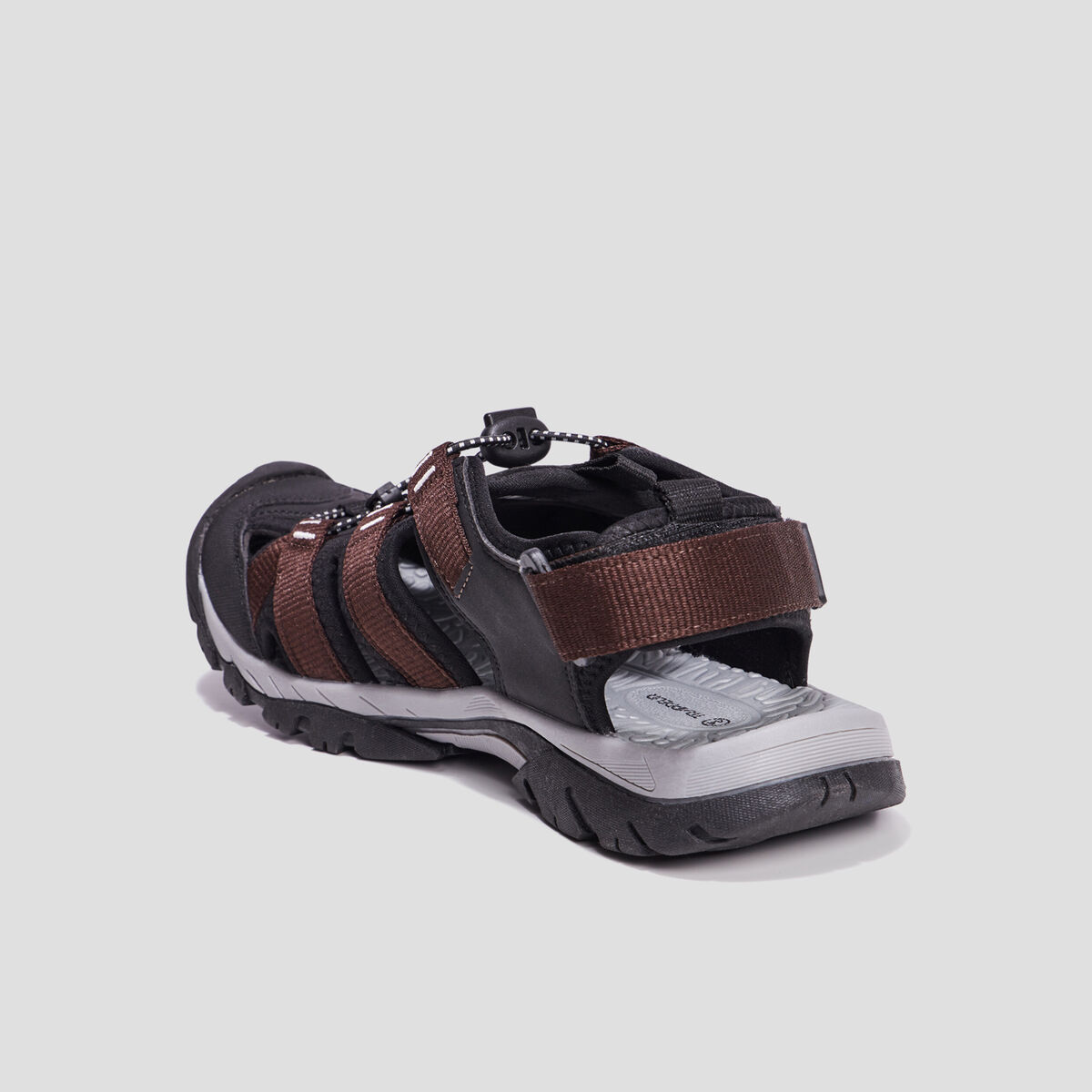 Sandales à scratch et lacets élastiqués marron homme