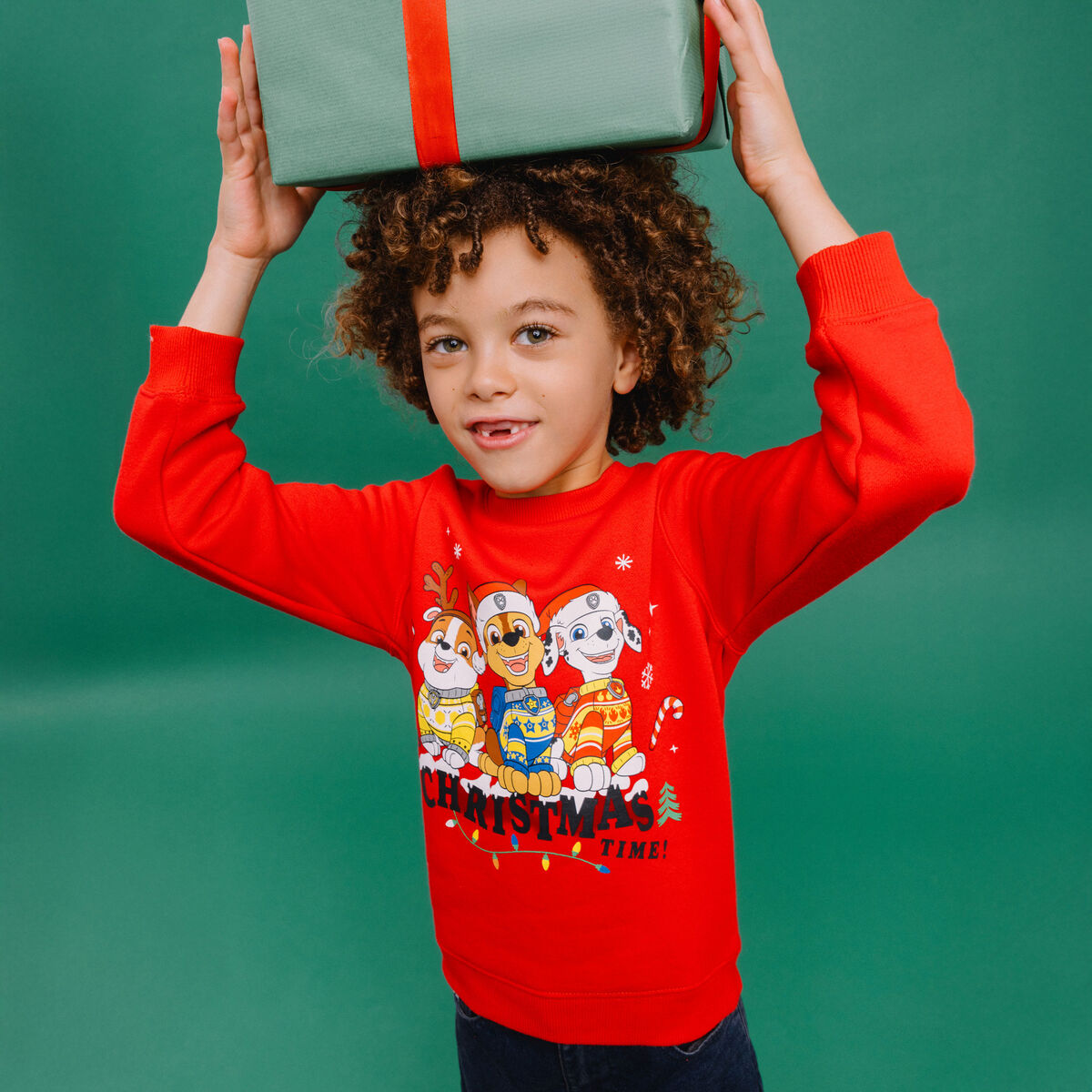 Sweat de No&euml;l Pat Patrouille rouge gar&ccedil;on
