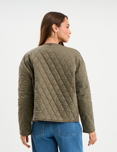 Veste matelassée réversible coton vert kaki femme