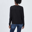 Gilet manches longues boutonné col rond noir femme