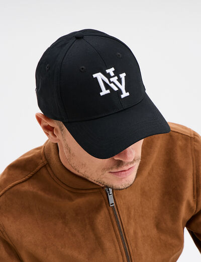 Casquette ajustable coton noir homme