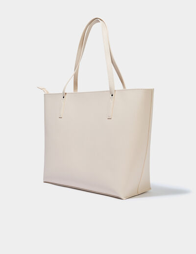 Sac cabas trap&egrave;ze sable femme