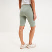 Short cycliste de sport c&ocirc;tel&eacute; stretch vert pastel femme