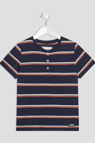 T-shirt manches courtes Creeks bleu marine garçon