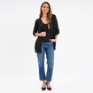 Gilet fin mi long manches 3/4 noir femme