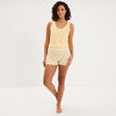 Bas de pyjama short coton jaune femme