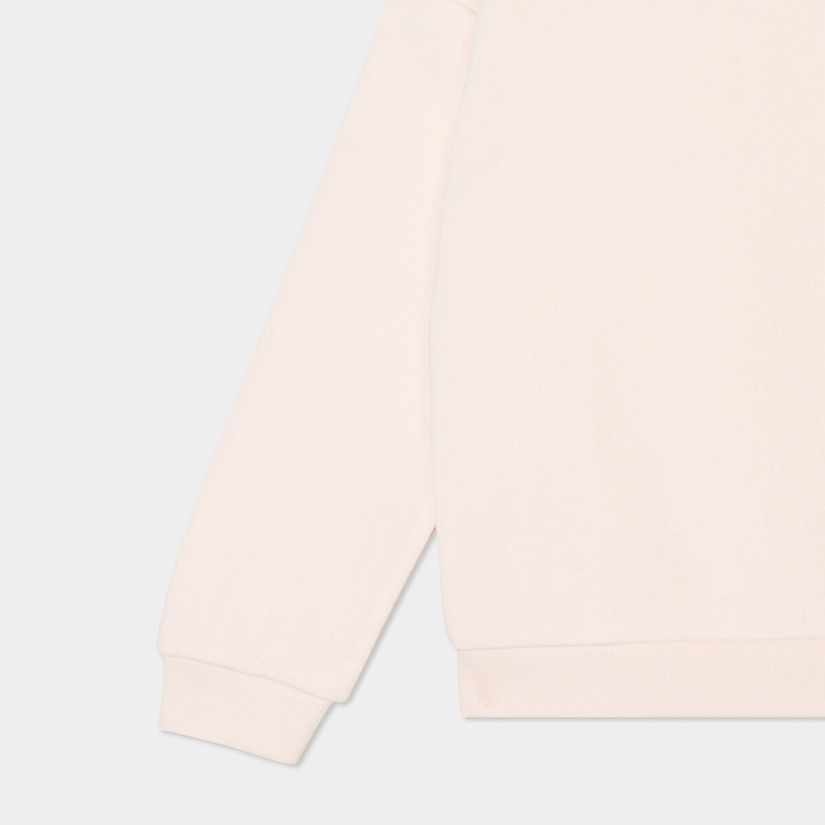 Sweat col rond manches longues creme fille