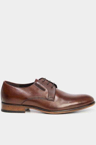 Derbies &agrave; lacets en cuir marron homme