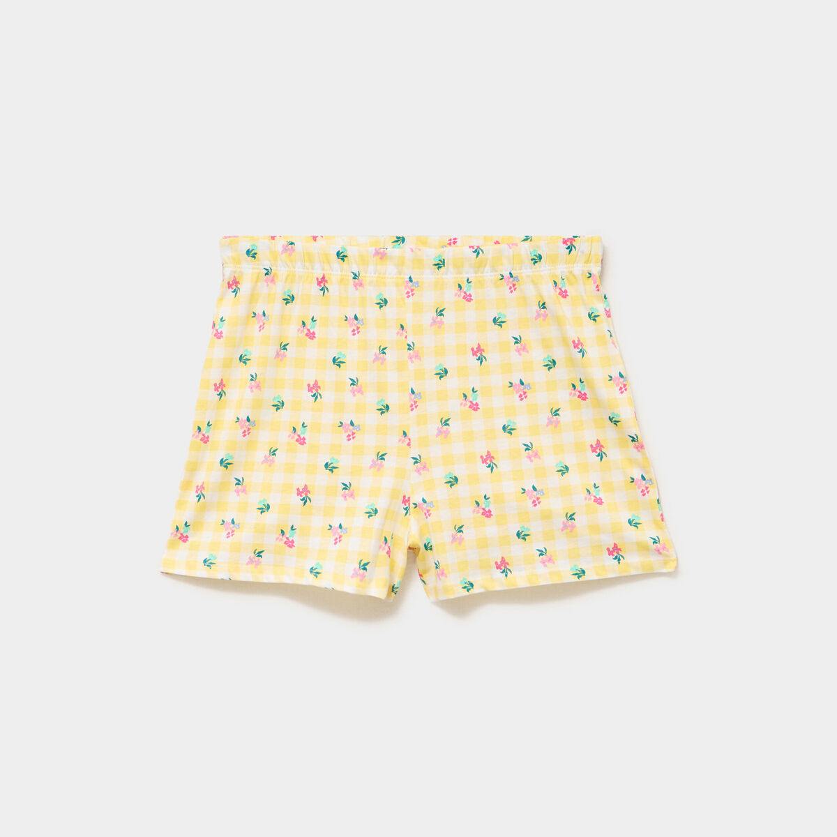 Bas de pyjama short coton jaune femme