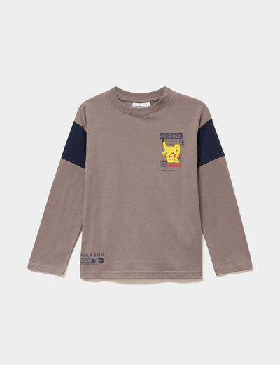 T-shirt manches longues coton Pok&eacute;mon sable gar&ccedil;on