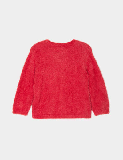 Gilet manches longues boutonné rouge bébé fille
