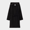 Manteau long ceintur&eacute; &agrave; capuche noir femme
