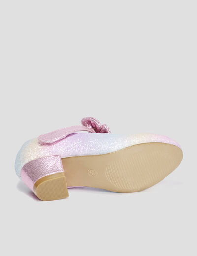 Babies pailletées à talons multicolore fille