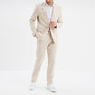 Pantalon de costume chino lin mélangé gris clair homme