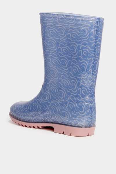 Bottes de pluie paillettes Stitch bleu fille