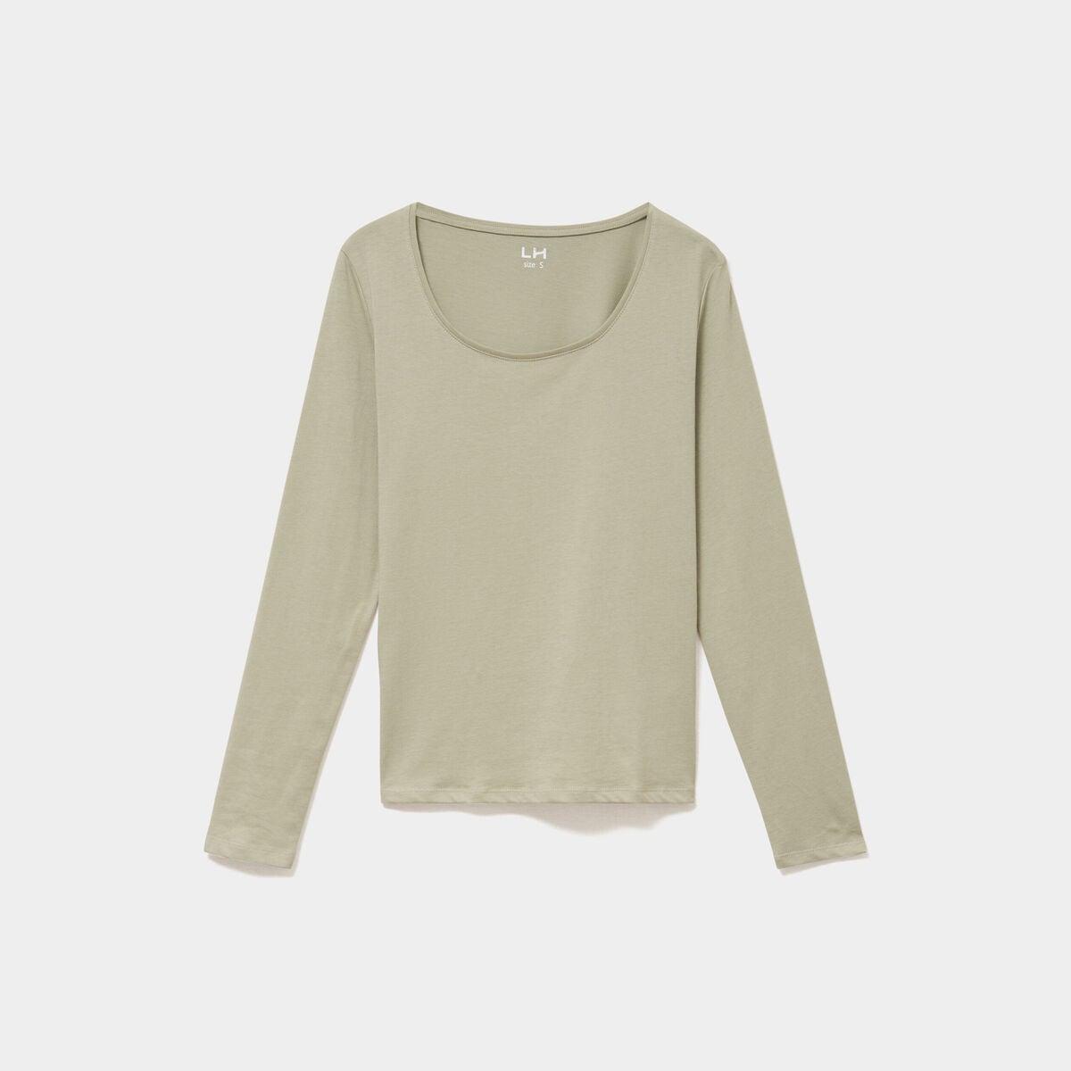 T-shirt manches longues vert kaki femme
